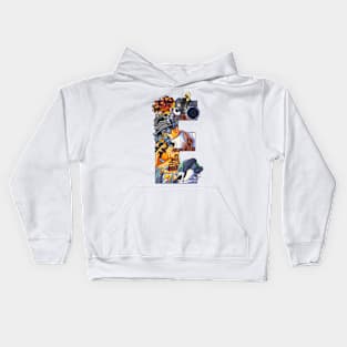 Initial Letter D doodle art Kids Hoodie